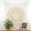 Tapestry Lotus white gold - approx. 230x210 cm