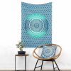 tapestry ombre mandala blue green small