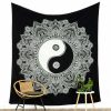 tapestry yin yang karma symbol black white large
