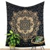 Tapestry lotus blossom black gold approx. 230x210 cm
