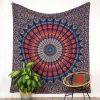 Mandala Tapestry Peacock Feather Blue Orange Turquoise - approx. 230x210 cm