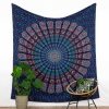 tapestry peacock feather mandala blue red turquoise large