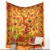 Tapestry with Tree of Life in orange large