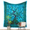 tapestry with tree of life in blue large