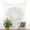 tapestry lotusblue white silver large