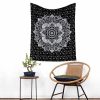 Tapestry with Lotus Flower black silver 75x100 cm