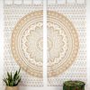 Indian Curtain Ombre Mandala white gold
