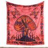 Goa tapestry XXL with mushroom in red 2x2 m