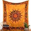 Wandtuch Sonne Mond Sternzeichen batik orange - groß 210x230 cm