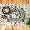 Mandala Teppich Lotusblüte schwarz - groß ca. 120x200 cm