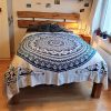 Indian bedspread Ombre Mandala blue - approx. 220x220 cm