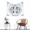tapestry sun and moon in black on white small
