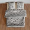 Ombre Mandala Bedding Black Grey with Pillow Set 200x220 cm