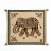 Tapestry Elephant green, Indian cotton wall hanging